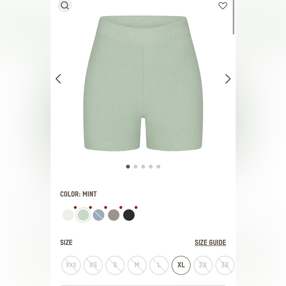 Skims cozy light shorts in Mint